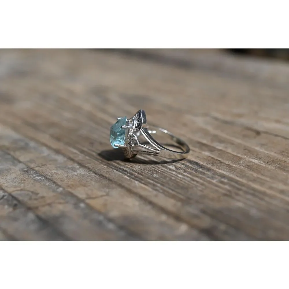 Aquamarine Ring, Raw Aquamarine Ring, raw crystal ring, rings for women